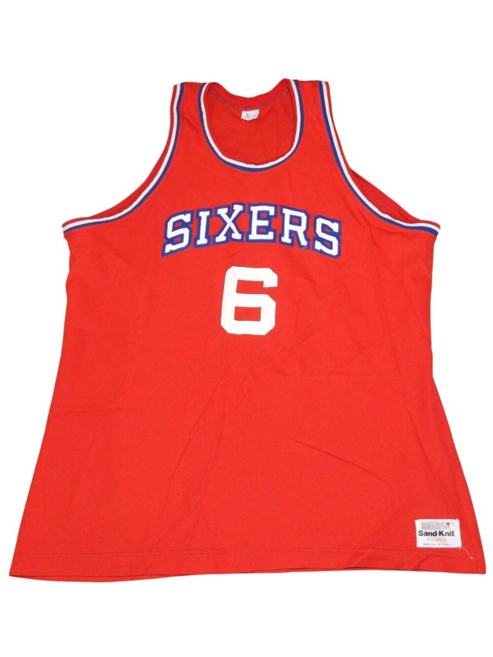 Vintage Medalist Sand-Knit Julius Erving  #6 Philadelphia 76ers Jersey XL